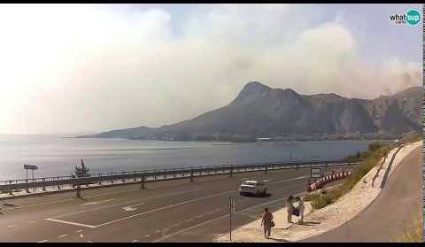 Omiš, ušće Cetine, Požar 17.7.2017.