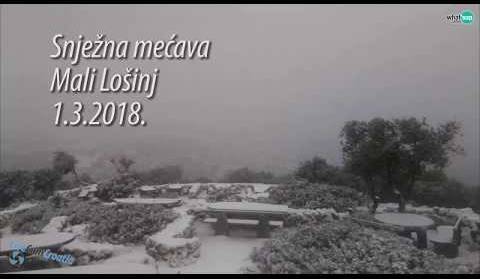 Snježni Mali Lošinj, Extreme snow strom in Adriatic, Losinj 1.3.2018.