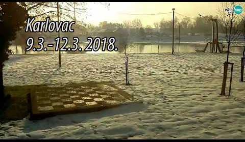 Karlovac, Kupališta Korana, Time lapse rasta vodostaja 9.3. - 11.3. 2018.