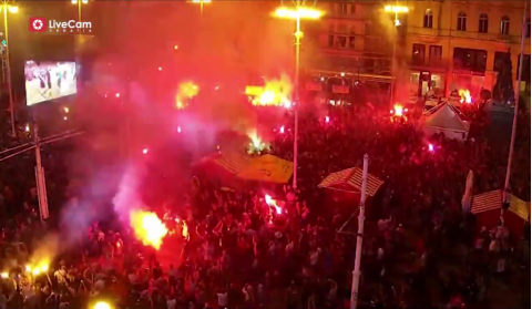 Croatia is on fire, big celebration on the streets and squares