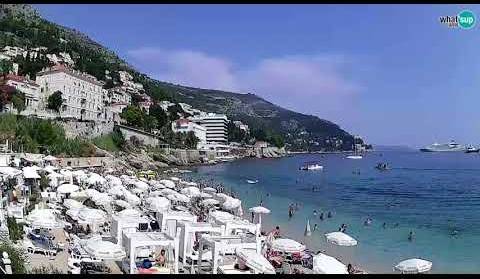 Dubrovnik - plaža Banje, pogled na Cavtat - ljetni dan 2018.