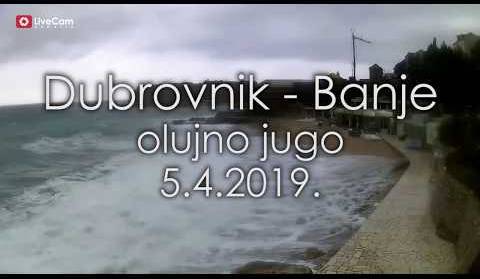 Dubrovnik - plaža Banje - olujno jugo - ekstremno nevrijeme - 4.4.2019.