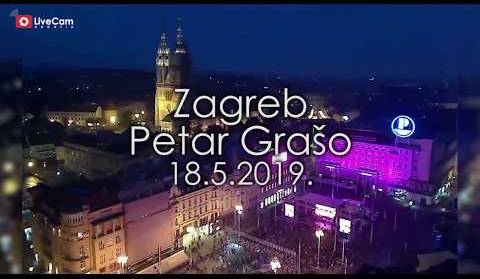 Petar Grašo, koncert - Timelapse - Zagreb, Trg bana Jelačića 18.5.2019.