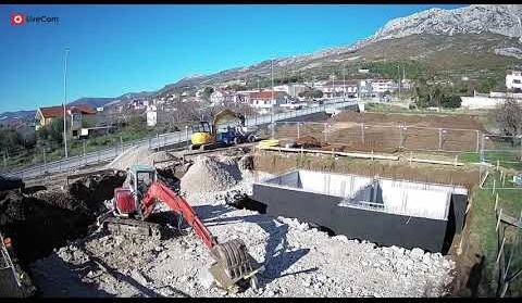 Wienerberger gradilište Kaštela, izrada temelja time lapse 03.01.2020.