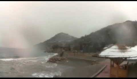 Kamp Rača - Senj, snježna oluja na moru - 24.3.2020.