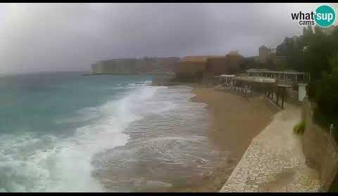 Dubrovnik plaža Banje veliki valovi 15.10.2020.