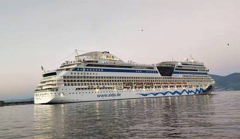 Luxury cruise ship in the port of Rijeka