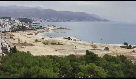Plaža na Žnjanu - najveće splitsko gradilište, početak iskopa podzemne garaže time lapse 29.02.2024.