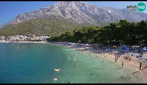 Baška Voda, plaža Borik, Live Cam Croatia 2024.
