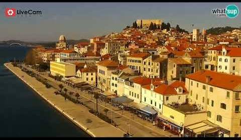 Sunce i zimska bura - Šibenik, Live Cam Croatia