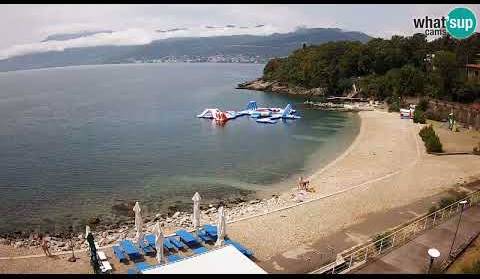 Rijeka plaža Ploče, kupanje i kiša - Live Cam Croatia