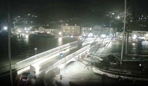 Trogir pod morem: noćna poplava zbog jakog juga i plime time lapse - Live Cam Croatia